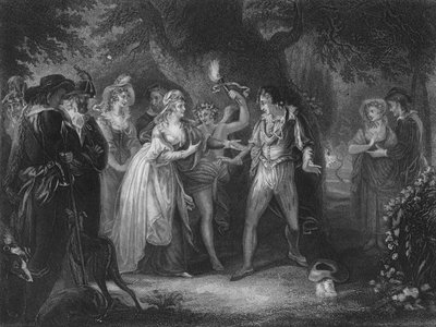 V näytös Scene iv elokuvista Kuten haluat, 1800-luku tekijältä Unbekannt