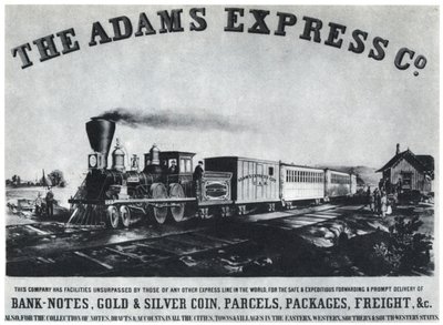 Adams Express Companyn mainos, 1860-luku 1954 tekijältä Unbekannt