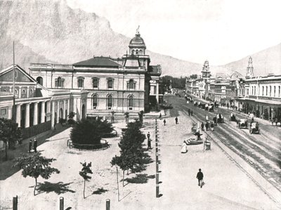 Adderley Street, Commercial Exchange ja Standard Bank, Kapkaupunki, Etelä-Afrikka, 1895. tekijältä Unbekannt