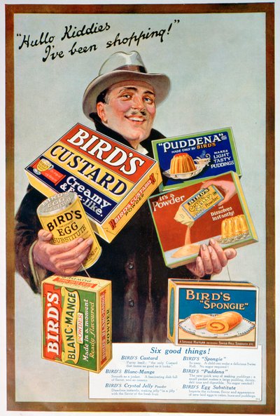 Lintujen ruokien mainos, 1920 tekijältä Unbekannt