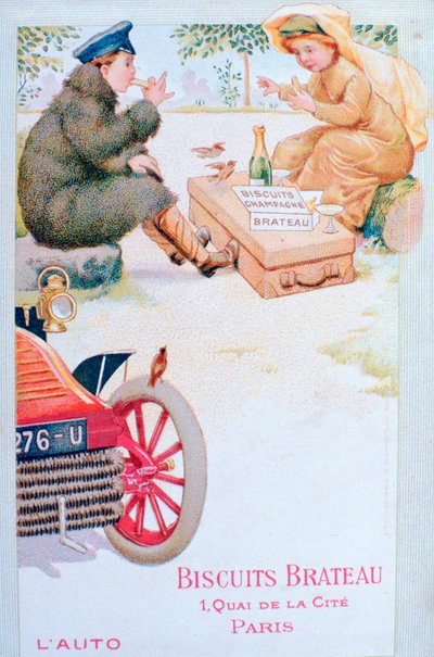 Mainos keksille Brateau, 1900-luku tekijältä Unbekannt