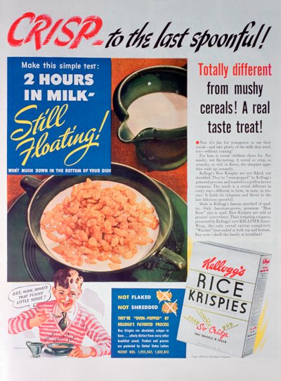 Kelloggs Rice Krispiesin mainos, 1939 tekijältä Unbekannt