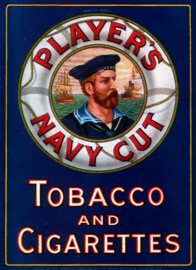 Mainos pelaajille Navy Cut Tobacco and Cigarettes, 1923 tekijältä Unbekannt
