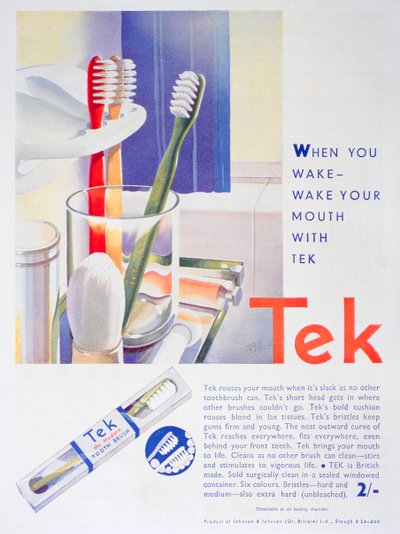 Johnsonin ja Johnsonin Tek-hammasharjojen mainos, 1931 tekijältä Unbekannt