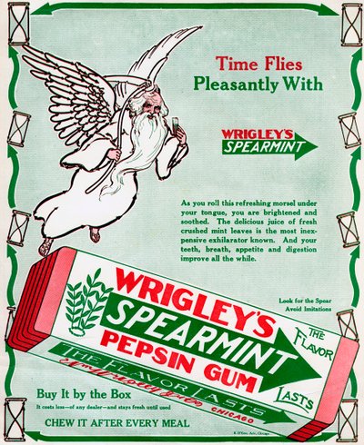 Mainos Wrigleys Spearmint Pepsin Gum, 1913 tekijältä Unbekannt