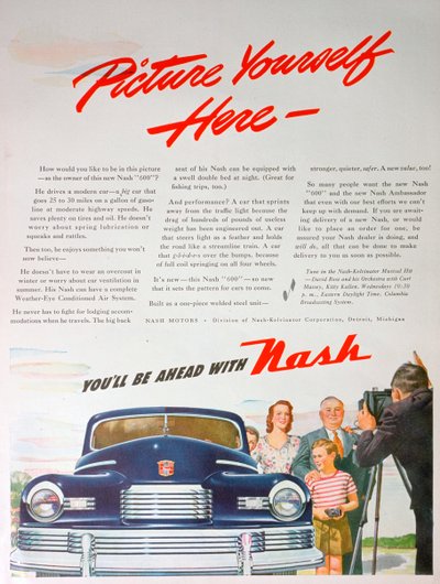 Nash 600 -auton mainos, 1946 tekijältä Unbekannt