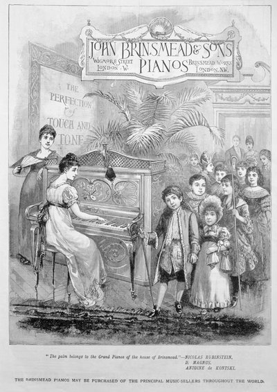 Mainos Brinsmead-pianoille, 1899 tekijältä Unbekannt
