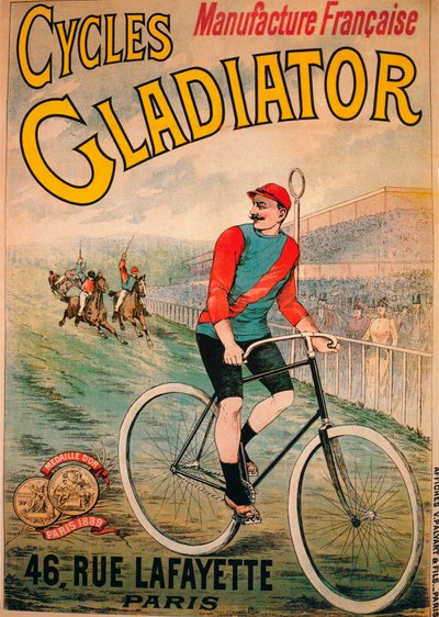 Mainos Cycles Gladiator polkupyörille, c1900 tekijältä Unbekannt