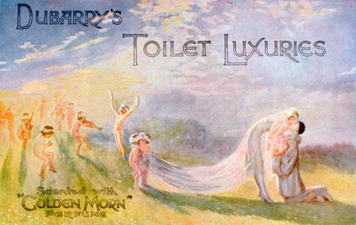 Mainos Dubarrys Toilet Luxuriesille, tuoksutettu Golden Morn -hajuvedellä, 1922 tekijältä Unbekannt