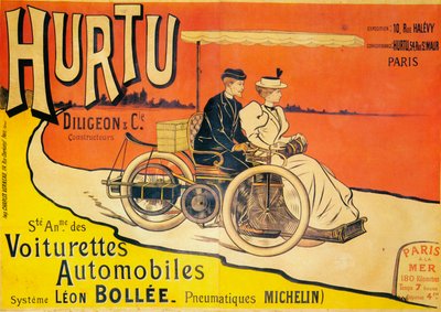 Hurtu-autojen mainos, c1896 tekijältä Unbekannt