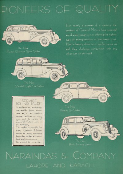 Mainos Naraindas & Companylle, autotoimittajalle, 1936. tekijältä Unbekannt