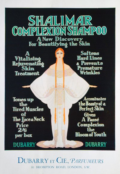 Mainos Shalimar ihoshampoo, Dubarry, 1930 tekijältä Unbekannt