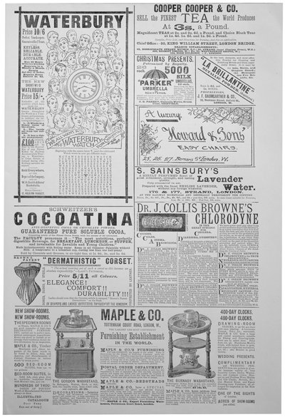 Mainossivu jouluaatolta, jouluvuosi, 1887 tekijältä Unbekannt