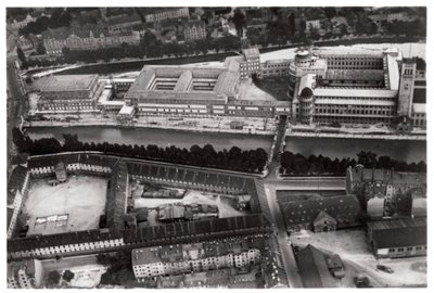 Ilmakuva Deutsches Museumista, Münchenistä, Saksasta, Zeppelinistä, c1931 1933 tekijältä Unbekannt