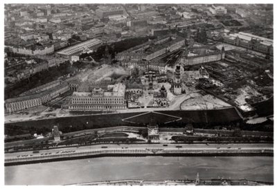 Ilmakuva Kremlistä, Moskova, Neuvostoliitto, Zeppelinistä, 1930 1933 tekijältä Unbekannt