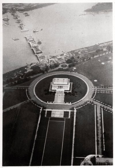 Ilmakuva Lincoln Memorialista, Washington DC, USA, Zeppelinistä, 1928 1933 tekijältä Unbekannt