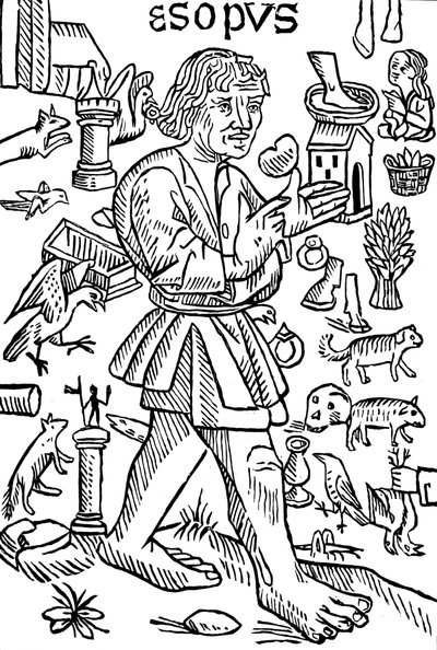 Aesop, kreikkalainen fabulisti, c1480 tekijältä Unbekannt
