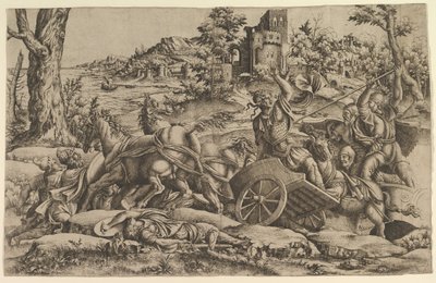 Agamemnon tappaa Odioksen, n. 1545. tekijältä Unbekannt