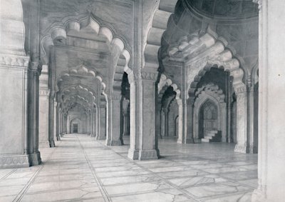 Agra. Moti Musjidin sisustus. Pearl Mosque., c1910. tekijältä Unbekannt