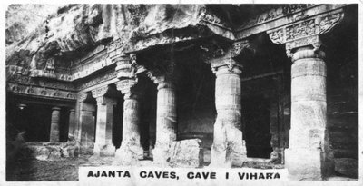 Ajantan luolat, Vihara, Maharashtra, Intia, vuodelta 1925 tekijältä Unbekannt