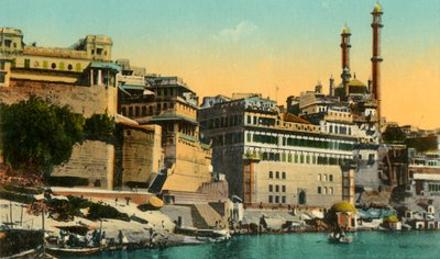 Alamgir-moskeija ja Ghat, Benares, 1910. tekijältä Unbekannt