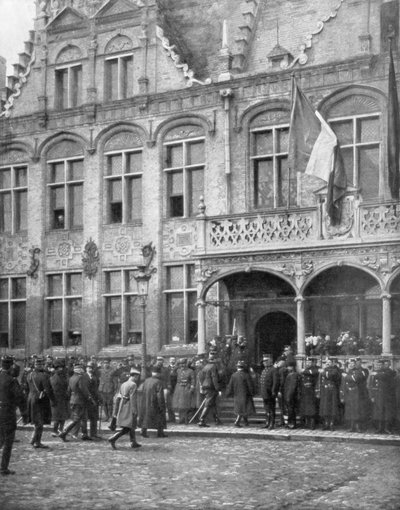Belgialainen Albert I ja Ranskan presidentti Poincare tapaavat Veurnessa Belgiassa 1.11.1914. tekijältä Unbekannt