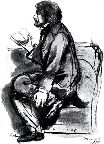 Alfred Tennyson, lst Baron Tennyson 1809-1892, englantilainen runoilija, 1855 tekijältä Unbekannt