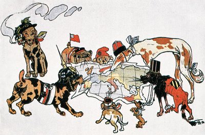 Ensimmäisen maailmansodan allegorinen karikatyyri tekijältä Unbekannt