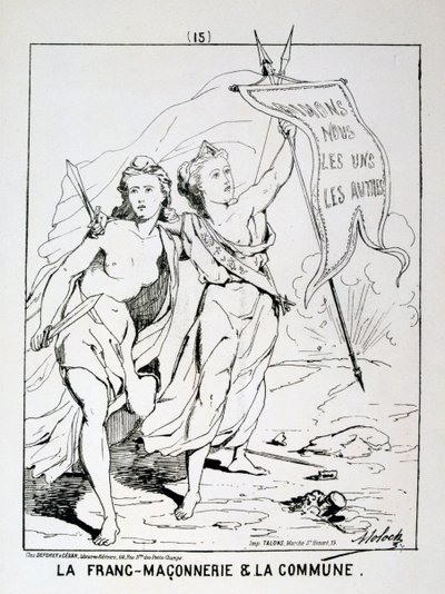 Vapaamuurariuden ja kommuunin allegooria, Pariisin kommuuni, 1871. tekijältä Unbekannt