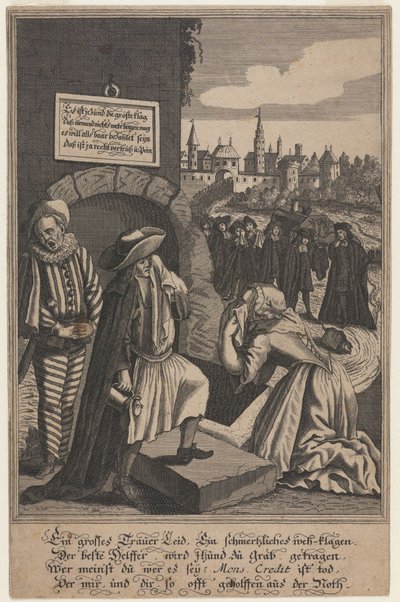 Allegoria luottojen kuolemasta, 1700-luvun alku. tekijältä Unbekannt