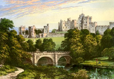 Alnwickin linna, Northumberland, Northumberlandin herttuan koti, c1880 tekijältä Unbekannt