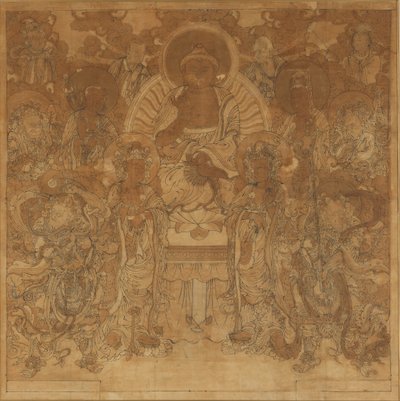 Amitabha Buddhan konventti läntisessä paratiisissa, 1700-luvun loppu - 1800-luvun alku. tekijältä Unbekannt