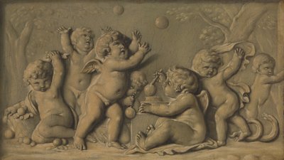 Amorini pelaa yhtenä parista, 1770-90. tekijältä Unbekannt