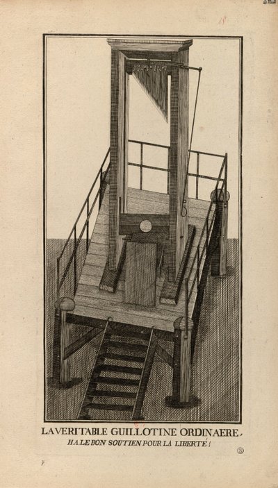 Tavallinen giljotiini. Ha, hyvä tuki vapaudelle! , 1791-1794. tekijältä Unbekannt