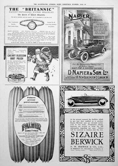 Mainossivu Illustrated London Newsissa, joulu, 1916 tekijältä Unbekannt