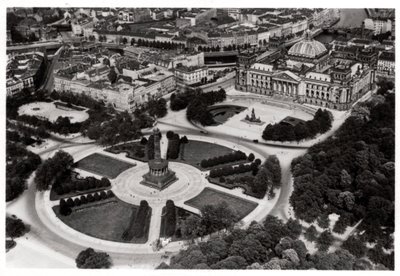 Ilmakuva Königsplatzista, Münchenistä, Saksasta, Zeppelinistä, vuodelta 1931 1933 tekijältä Unbekannt