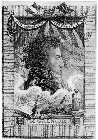 Andre Jacques Garnerin, ranskalainen lentonautti ja ensimmäinen laskuvarjohyppääjä, c1800 1910 tekijältä Unbekannt