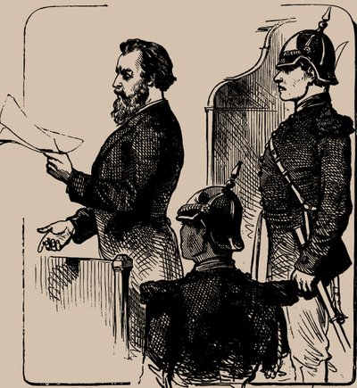 Andrei Zhelyabov tuomioistuimessa, 1881. tekijältä Unbekannt