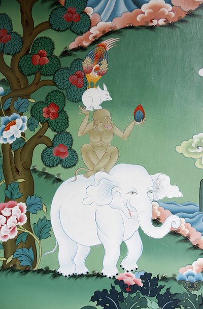 Eläinten ystävyystarina Kopanin luostarissa Katmandussa Nepalissa tekijältä Unbekannt