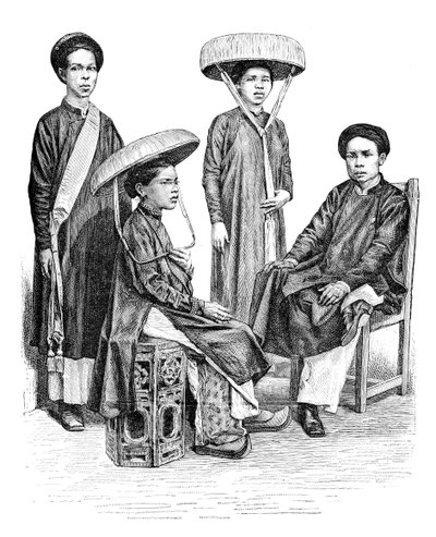 Annamilaiset päälliköt ja naiset, Vietnam, 1895 tekijältä Unbekannt