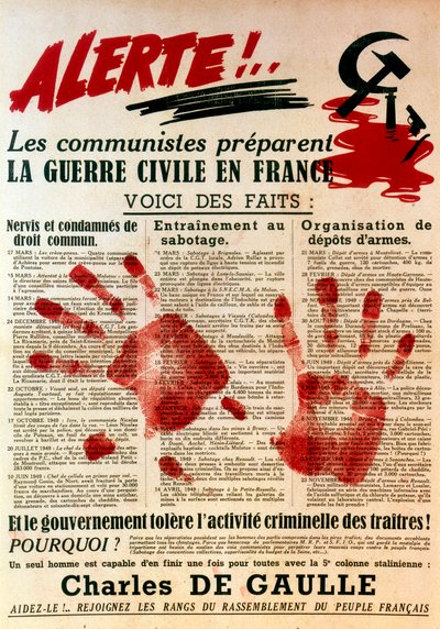 Antikommunistinen pro-gaullistinen juliste, 1949 tekijältä Unbekannt