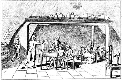 Antoine Laurent Lavoisier, 1700-luvun ranskalainen kemisti, joka tutkii hengitystä tekijältä Unbekannt