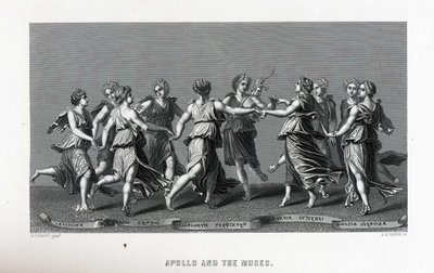Apollo ja muusat Giulio Romanon jälkeen, 1882 tekijältä Unbekannt