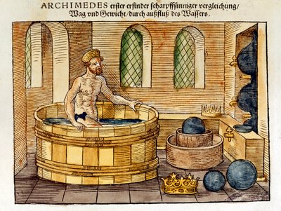 Archimedes kylvyssä, 1547 tekijältä Unbekannt
