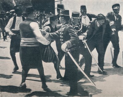 Arkkiherttua Franz Ferdinandin salamurhaajan Gavrilo Principin pidätys, 1914 tekijältä Unbekannt