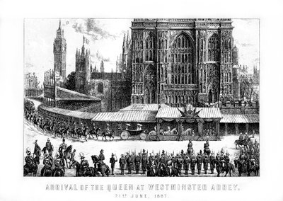 Kuningattaren saapuminen Westminster Abbeyyn Lontooseen, 21. kesäkuuta 1887, 1889 tekijältä Unbekannt
