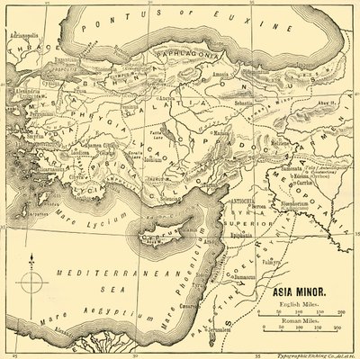Vähä-Aasia - kartta, 1890. tekijältä Unbekannt
