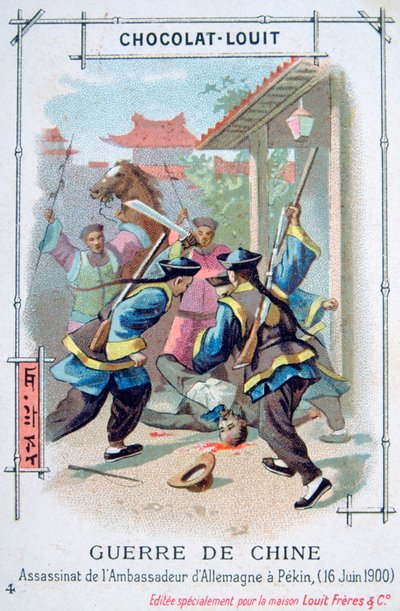 Saksan suurlähettilään salamurha Pekingissä, Boxer Rebellion, Kiina, 16. kesäkuuta 1900 tekijältä Unbekannt