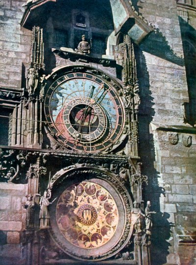 Tähtitieteellinen kello, vanha kaupungintalo, Praha, Tšekki, 1943 tekijältä Unbekannt