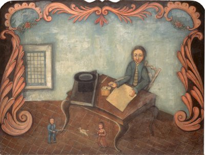 Kirjoituspöydässä, n. 1790. tekijältä Unbekannt